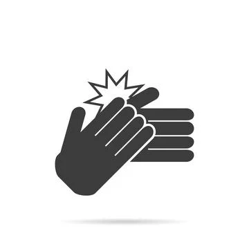 Icon clapping hands on a white background, vector Stock Illustration