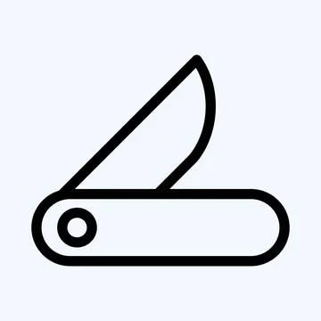 Icon Clasp-Knife. suitable for education symbol. line style. simple design ed Stock Illustration