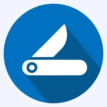 Icon Clasp-Knife. suitable for education symbol. long shadow style. simple de Stock Illustration