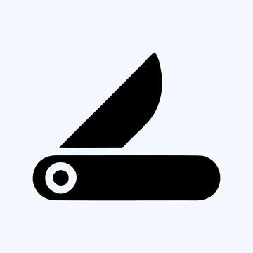 Icon Clasp-Knife. suitable for education symbol. glyph style. simple design e Stock Illustration