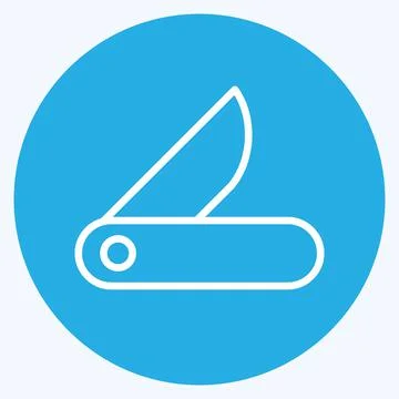 Icon Clasp-Knife. suitable for education symbol. blue eyes style. simple desi Stock Illustration
