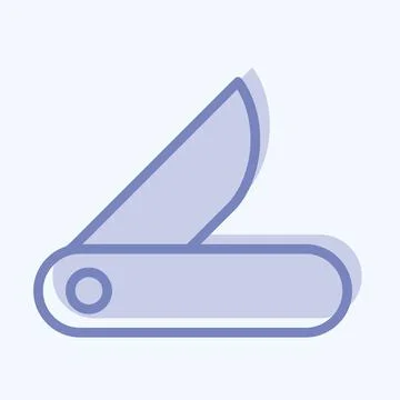 Icon Clasp-Knife. suitable for education symbol. two tone style. simple desig Stock Illustration