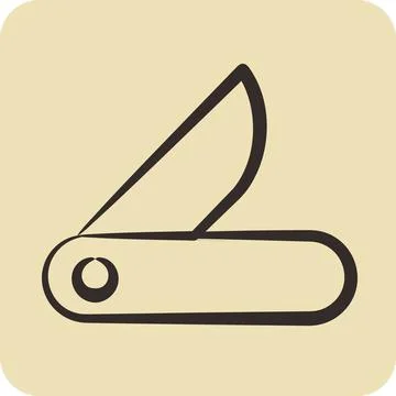 Icon Clasp-Knife. suitable for education symbol. hand drawn style. simple d.. Stock Illustration