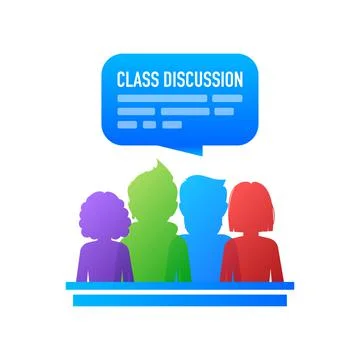 Icon with class discussion. Computer technology isometric illustration Stockillustratie