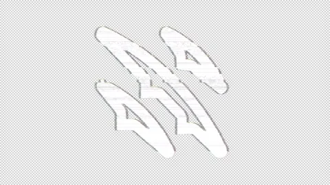 Icon claw marks is distorted. Glitch. Noise, chromatic aberration, geometric Stock Footage 305894490