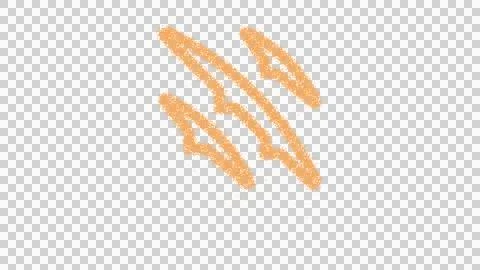 Icon claw marks is made of yellow grains of sand. Some grains of sand fall down. Stock Illustration