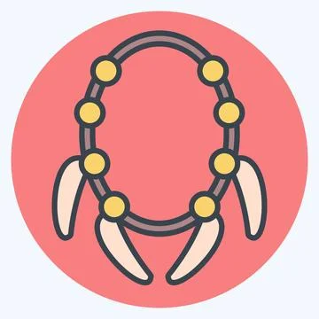Icon Claw. related to American Indigenous symbol. color mate style. simple .. Stock Illustration