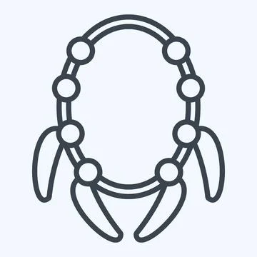 Icon Claw. related to American Indigenous symbol. line style. simple design.. Stock Illustration