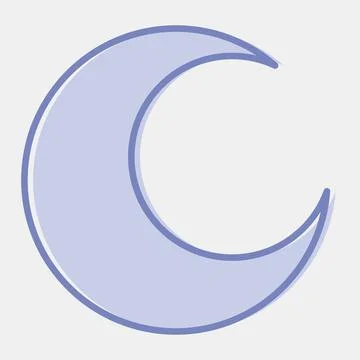 Icon clear night. Weather elements symbol. Icons in two tone style. Good fo.. イラスト素材