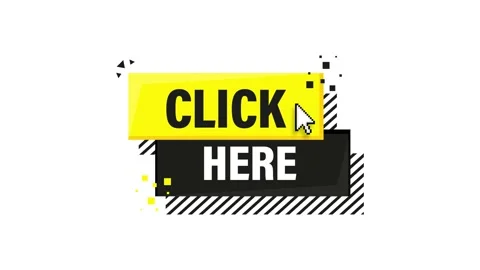Icon with click here 3D button on white background for web marketing design Stockbeeldmateriaal 156584365