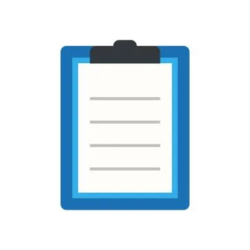 Icon clipboard checklist or document with checkmark with text in flat style Ilustración de archivo