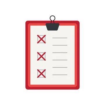 Icon clipboard checklist or document with checkmark with text in flat style Ilustración de archivo