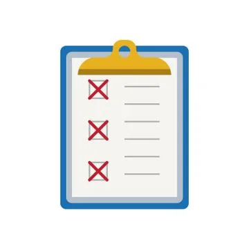 Icon clipboard checklist or document with checkmark with text in flat style Ilustración de archivo