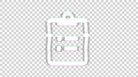 Icon clipboard list is distorted. Glitch. Noise, chromatic aberration, geometric Stock Illustration