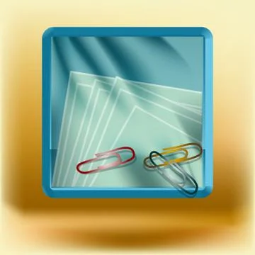 Icon with clips and paper Stock Illustration