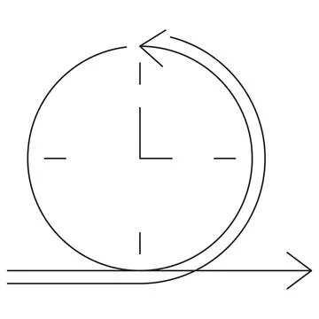 Icon of a clock with an arrow circling around it Stock Illustration