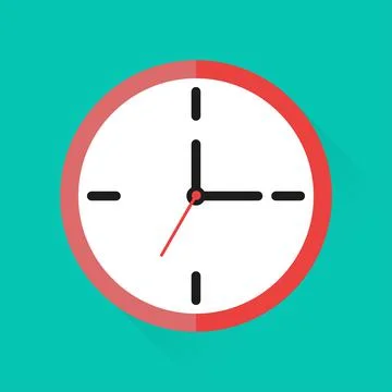 Icon clock in flat style, vector illustration Stock Illustration