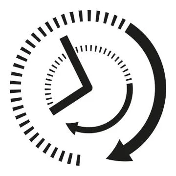 Icon clock hands in black and white Stock Illustration