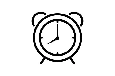 Icon clock high quality black style pixel perfect Stock Illustration