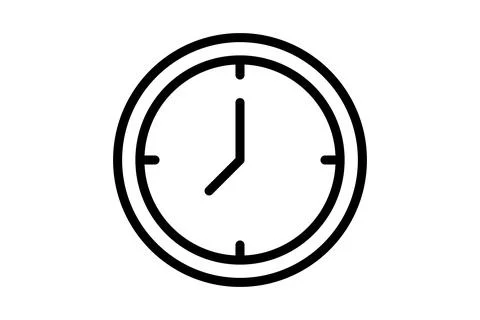 Icon clock high quality black style pixel perfect Stock-Illustration