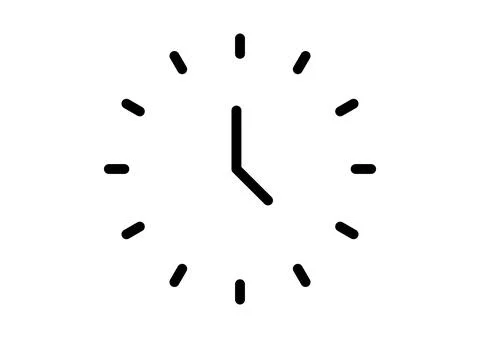 Icon clock high quality black style pixel perfect Stock Illustration
