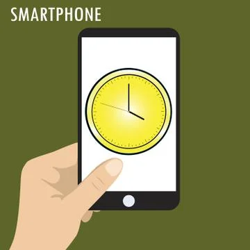 Icon clock on the screen Stock Illustration