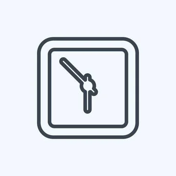 Icon Clock. suitable for Home symbol. line style. simple design editable. des Stock Illustration