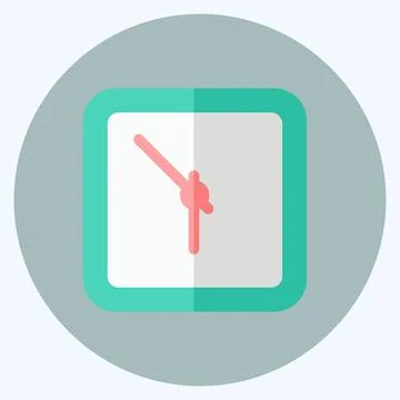 Icon Clock. suitable for Home symbol. flat style. simple design editable. des Stock Illustration