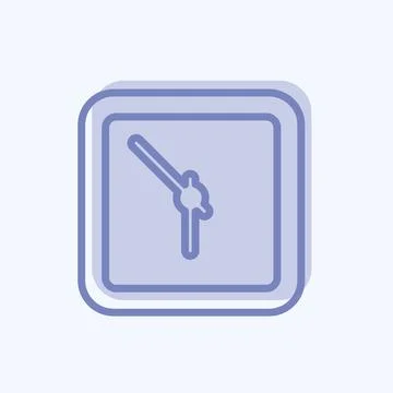 Icon Clock. suitable for Home symbol. two tone style. simple design editable. Stock Illustration