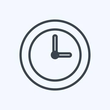 Icon Clock. suitable for party symbol. line style. simple design editable. de Stock Illustration