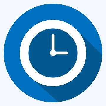 Icon Clock. suitable for party symbol. long shadow style. simple design edita Stock Illustration
