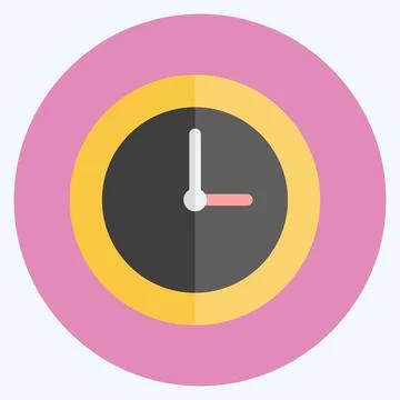Icon Clock. suitable for party symbol. flat style. simple design editable. de Stock Illustration