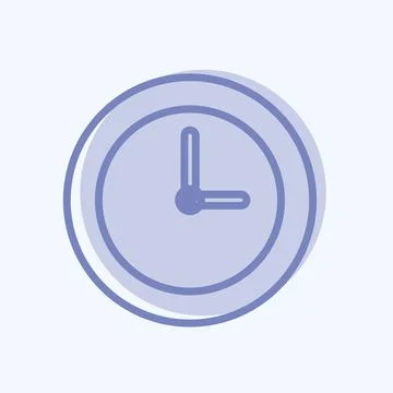 Icon Clock. suitable for party symbol. two tone style. simple design editable Stock Illustration