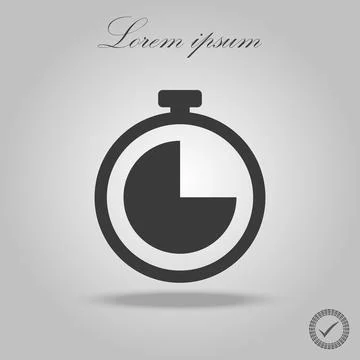 Icon clock time . Trendy black style for graphic design, Web site, UI Stock Illustration