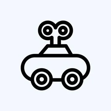Icon Clockwork Car. suitable for Kids symbol. line style. simple design edita Stock Illustration