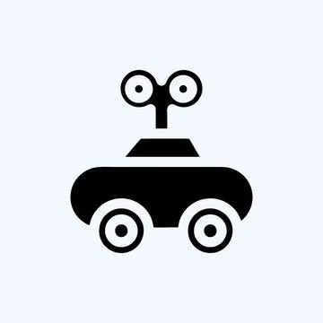 Icon Clockwork Car. suitable for Kids symbol. glyph style. simple design edit Illustrazione stock