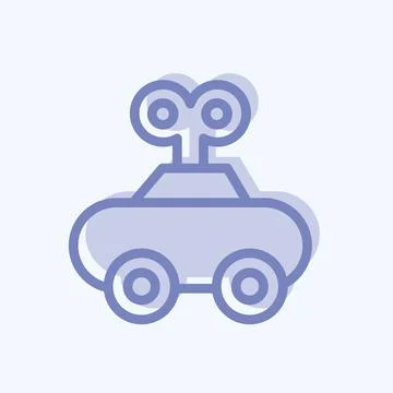 Icon Clockwork Car. suitable for Kids symbol. two tone style. simple design e Stock Illustration