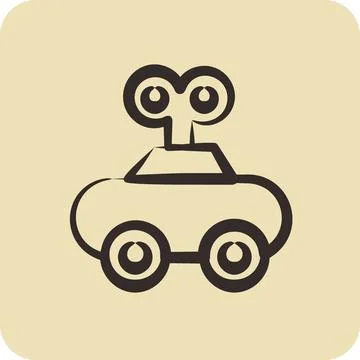 Icon Clockwork Car. suitable for Kids symbol. hand drawn style. simple desi.. Ilustração Stock