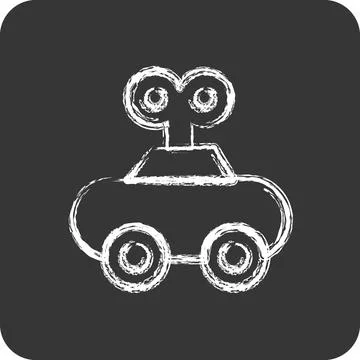 Icon Clockwork Car. suitable for Kids symbol. chalk Style. simple design ed.. Illustrazione stock