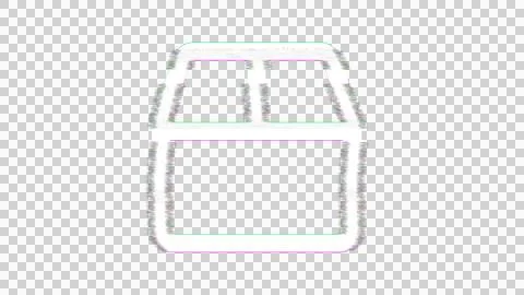 Icon closed box is distorted. Glitch. Noise, chromatic aberration, geometric Illustrazione stock