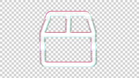 Icon closed box is distorted. Glitch. Noise, chromatic aberration, geometric Illustrazione stock