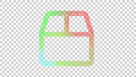 Icon closed box is made up of LED square shapes. There are bright diodes and Stock Illustration