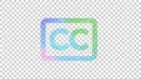 Icon closed captioning is made up of LED square shapes. There are bright diodes Stock Illustration