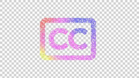 Icon closed captioning is made up of LED square shapes. There are bright diodes Stock Illustration
