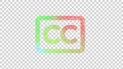 Icon closed captioning is made up of LED square shapes. There are bright diodes Stock Illustration