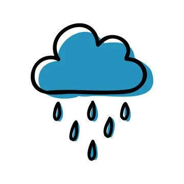 Icon with cloud and drops Stock Illustration