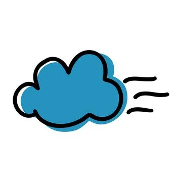 Icon with cloud and wind Stock Illustration