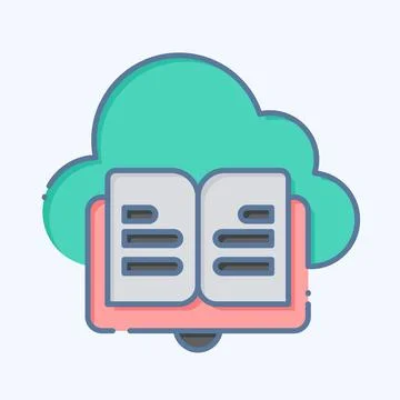 Icon Cloud Book. related to Learning symbol. doodle style. simple design il.. Stock Illustration