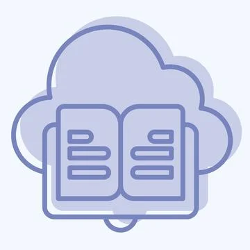 Icon Cloud Book. related to Learning symbol. two tone style. simple design .. 스톡 일러스트