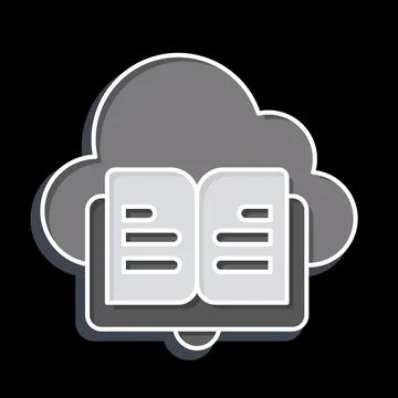 Icon Cloud Book. related to Learning symbol. glossy style. simple design il.. イラスト素材